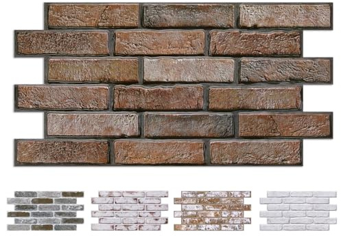 COMSTICKC Panneaux Muraux 3D Adhesif Brique, Brun, 12 Pièces, Dalle PVC Adhesive Murale, Papier Peint 3D, Revêtement Mural 3D, 58 x 30 CM, Pour Salon, Chambre, Cuisine et Décoration Intérieure