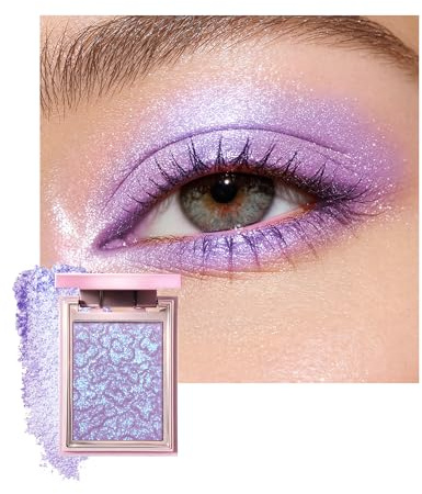 Duochrome Glitter Eyeshadow Palette, Purple Iridescent Metallic Eye Shadow