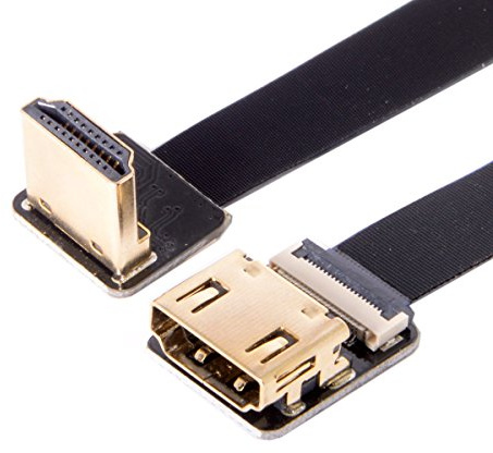 Chenyang CYFPV - Cavo piatto HDMI maschio a femmina FPC, estensione per fotocamera, multicottero HDTV, fotografia aerea, angolo di 90 gradi, inclinato verso il basso, 0,2 m