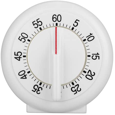 Jeffergarden 1 Stück Mechanischer Küchentimer 60 Minuten mit Lautem Alarm Retro Design und Aufziehfunktion für Kochen Backen Sport und Spiele ohne Batterien