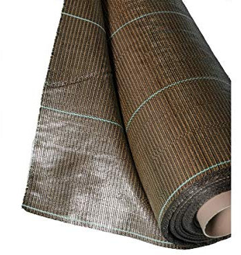 Vente au mètre / 130g/m2 Toile Bache de paillage tissée Marron Anti-Mauvaises Herbes Largeur 3,30m