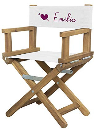 Geschenkegarten Personalisierter Regiestuhl für Babys (1-5 Jahre) mit Herzmotiv (Lila)