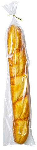 Lesibag Bread Baguette Loaf Bags, 100 Pack Mirco Perforated Plastic Bags With Free Twist Ties for Homemade and Bakery bread (6 x 28 Inch)