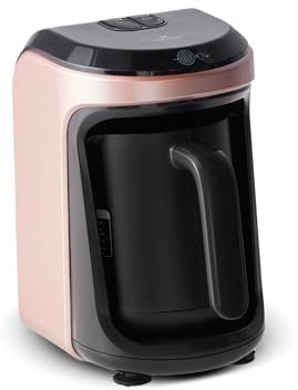 Karaca Hatır Hüps Cafetera turca para 5 personas, oro rosa, 535 W, máquina de calor de leche, cafetera, moca turca con leche, chocolate caliente, café instantáneo