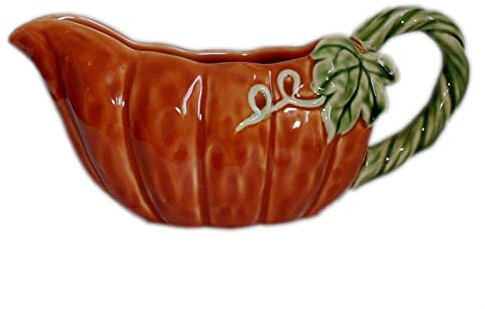 CHENMIAOMIAO Sauce Boat Gravy Bowl Ceramic Pointed Milk Jug Pumpkin Milk Jug Restaurant Creative Sauce Pot Household Kitchen Seasoning Pot Tableware pour ladle (Size : XS)