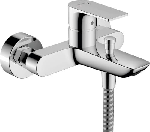 hansgrohe Wannenarmatur Rebris E, Aufputz Badarmatur für 2 Funktionen, Chrom