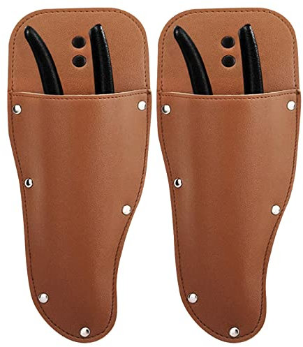 Garden Leather Sheath Tool,WideSmart Holsters Gardening Case Leather Sheath Pouch Holder Pu Holster Protective Case for Pliers Pruning Shears Scissors Tools (2PCS)