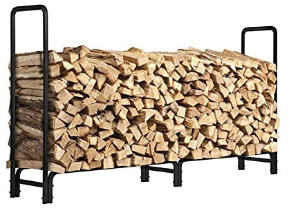 Kaminholzhalter/Kaminholzständer Brennholz Lager Rack Outoor Organizer Schwarz Metall Durable Brennholz Lager Rack Halter Home Warehouse Holz Organisieren Sie Regal Feuerholzregal Holzhalter