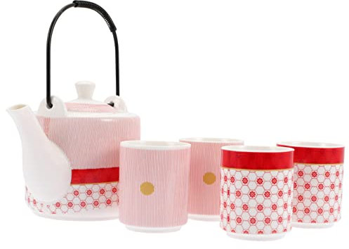 Cabilock Teiera in Ceramica da 4 Tazze Set da tè Brocca Dacqua Decorativa Teiera per Servire Il tè per Il Relax