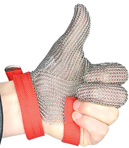 Anti Cutting Gloves Stainless Steel Cut Resistant Gloves, Food Grade, Chef Butcher Woodworker Tailor Safety Work Gloves Chain mail Gloves (Size : A pack of one/XS)