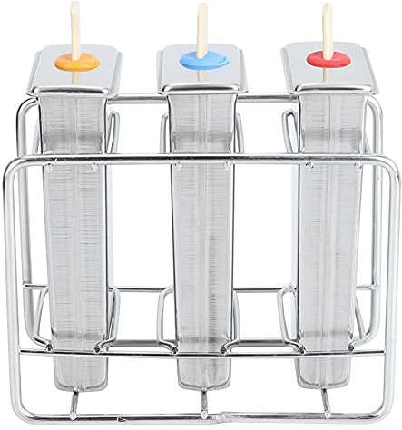 Moule en Acier Inoxydable 304 Trousse à Outils Brosse à Crème Glacée avec Ensemble de Machine à Popsicle Popsicle Moule à Brioche (3 assiettes plates à tête plate + clayettes inox)
