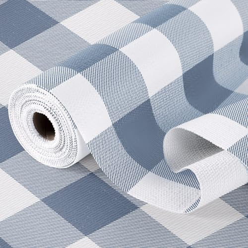 Shelf Liner for Kitchen Cabinets Non-Adhesive Drawer Liners Non-Slip Strong Grip Cabinet Liners Thickened Paper for Shelves, Dresser, Cupboard, Tool Box, Pantry, Bathroom Drawers Blue 11.8In x 10FT