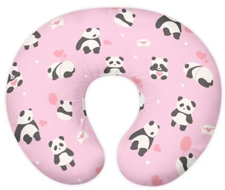 Jeiento Herz-Panda-Stillkissenbezüge für Stillkissen und Positionierer, bequemer Bezug, rosa U-förmiger Still-Kissenbezug, Geschenk für Frauen, Mutter