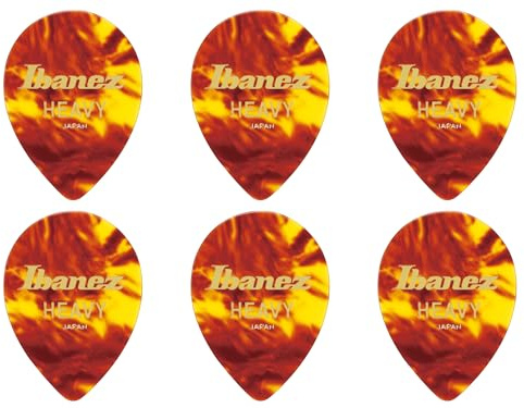 IBANEZ Celluloid Picks 6 Stück - Yellow Brown Marbled