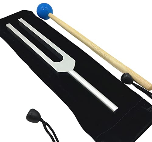 Stimmgabel medizinisch, 432 Hz Sound Theerapie, Hz Gabeln 528 Instrumente Halskette, 528 Hz Stimmgabel Aluminiumlegierung mit Silikonhammer, Klangtheerapie-Werkzeug-Set für Chakra, Heilung, Klang
