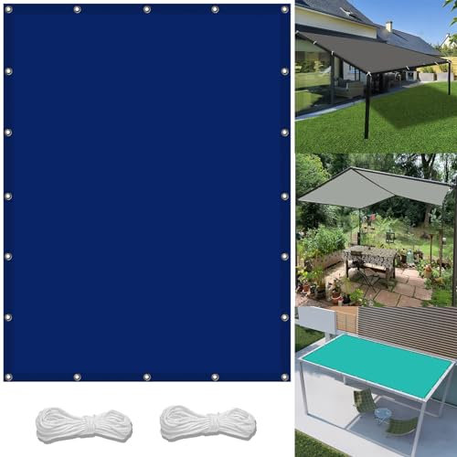 Telo di ricambio per ombrellone 3 x 4 m Impermeabile Tessuto Ombreggiante con Occhielli Protezione Raggi UV HDPE Tenda Parasole per Piscina Domestico, Blu Scuro