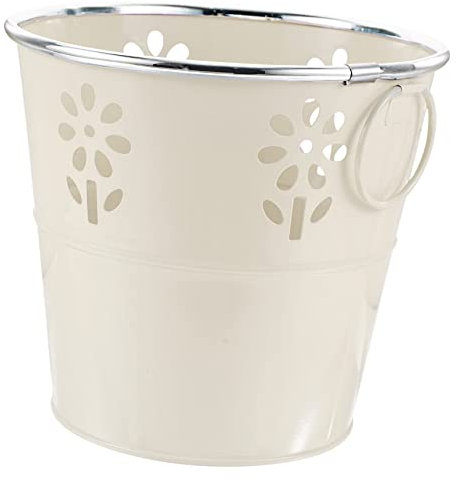 SEWOART Metalleimer Blumenvase Vintage Eisen Blumentopf Kleiner Blecheimer Für Partys Haushaltsvase Runder Eimer Mit Griff