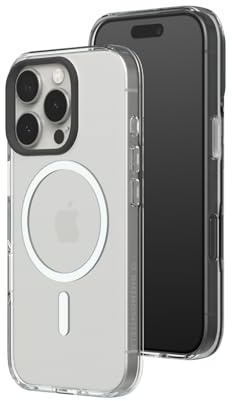 RhinoShield Clear Case Kompatibel mit Magsafe für [iPhone 16 Pro] | Überlegener magnetischer Vergilbungsschutz, schützende Handyhülle, Aussparung für Kamerataste - Schwarz Kamera-Ring