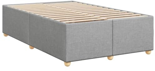 vidaXL Bettgestell ohne Matratze Hellgrau 120x200 cm Stoff