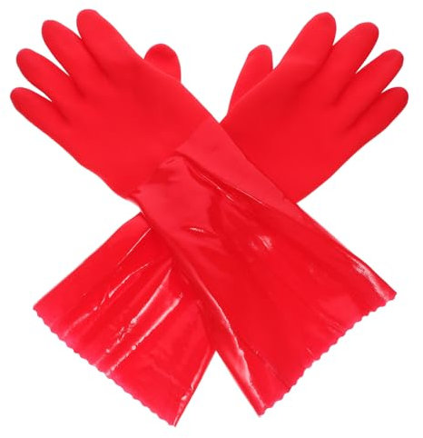 PENGYONBR 2 Pairs Non-slip Gloves Kitchen Utensils Cleaning Gloves Gardening Gloves Pet Bathing Gloves Pet Care Gloves Reusable Housework Gloves Dish Gloves Laundry Gloves Thermal Gloves Red/1318
