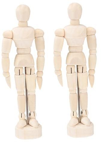 KOMBIUDA 2stücke Holz Zeichnung Trainingsmodelle Unfinished Holz Mannequin Diy Graffiti Puppet Spielzeug Desktop Mannequin Gelenk