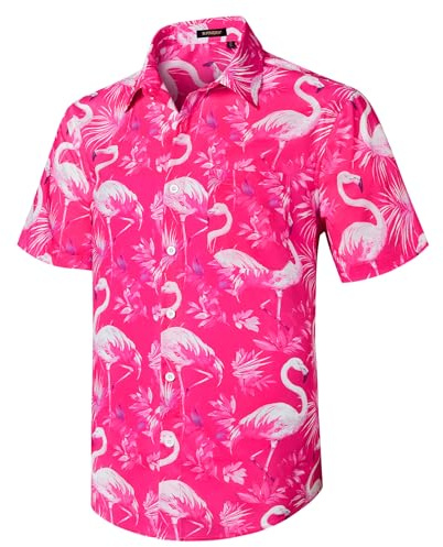 Rithern Chemise Hawaïenne Homme Manches Courtes Été Chemises Plage Funky Casual Fleurs Button Down pour Vacances Fête