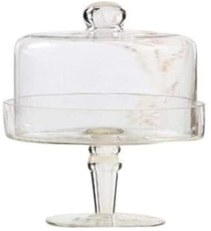 HBALDTEDC Alzata per torte con coperchio a cupola, Tortiera a cupola, tortiera in vetro for uso domestico, ciambella for frutta, cucina, cibo, copertura antipolvere(14 * 14 * 20.5CM)