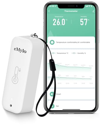 Zigbee Temperature, Capteur Température Connecté, Hygrometre Connecté avec Alarme Intelligente, Stockage Exportation Gratuite de Données et Fonctions D'étalonnage, 1 Pièce, Requis Hub Zigbee 3.0