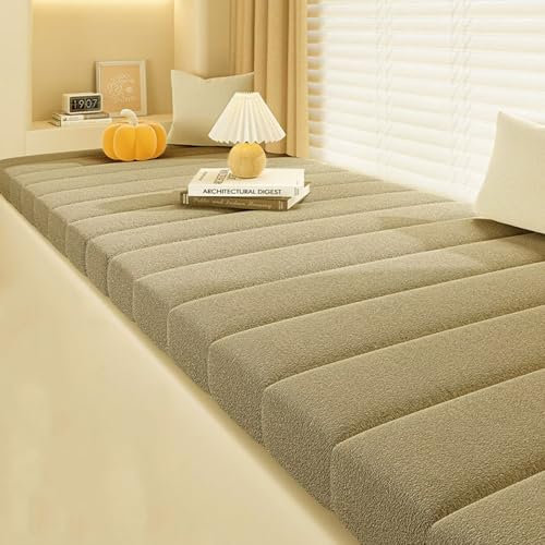 Bettschlange Sitzkissen Bank, Bankauflage Outdoor, Sitzpolster Bank, Waschbare Bankkissen, Bankpolster, Gartenbank Auflage, Sitzbank Kissen Eckbank Auflagen Erkerfensterkissen,Creme,90x40x5cm