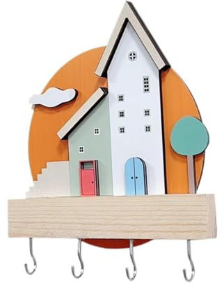 Colcolo Schlüsselhalter aus Holz, Wandgarderobe, Wandbehang, Schlüsselaufbewahrung aus Holz, Hutablage, Schlüsselaufhänger für Flur, Schlafzimmer, Dekor