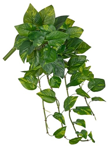 Briful 24 Artificial Hanging Plants Pothos - Fake Trailing Pothos Vines for Hanging Baskets, Balcony, Fence Decor, Decorative Fake Trailing Plants Indoor Outdoor
