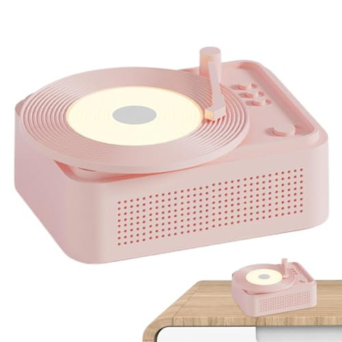 Tocadiscos estéreo, tocadiscos portátil con altavoces integrados, reproductor de música inalámbrico, decoración de escritorio vintage, tocadiscos para entretenimiento en el hogar, reproductores de