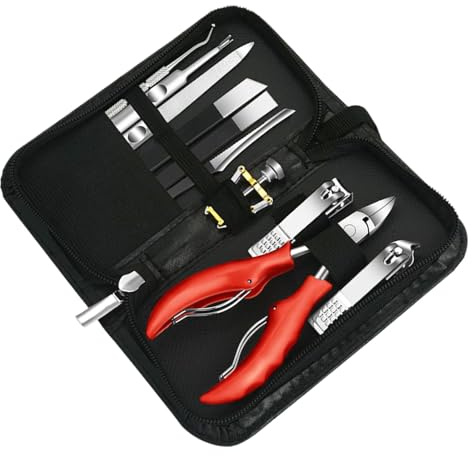 Juego cortaúñas Set herramientas para cortar uñas pies con estuche | Set de Manicura Herramientas De Cuidado Higiénico Para Corte Uñas Pies Y Manos, Estuche Viaje Portátil Cortaúñas Hogar