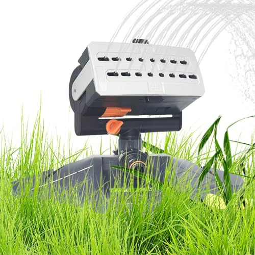 Nankoyal Wassersprinkler für Rasen, verstellbarer Rasensprenger mit großer Fläche, Gartensprinkler, 4 Sprühmodi, Bewässerungssystem, Mehrzweck-Wassersprinkler für Hof und Pflanze