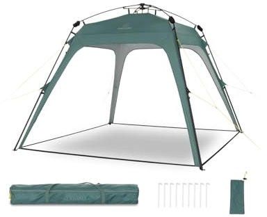 Justcamp Alabama Tenda Padiglione 250×250 cm – protezione UV 50+, colonna d'acqua 3000 mm, montaggio rapido, stabile, ideale per campeggio, giardino e spiaggia