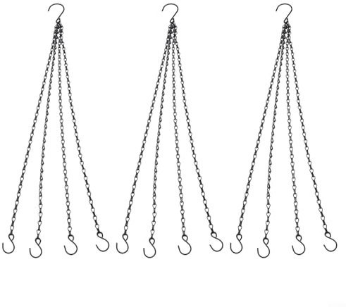Set mit starken Hängeketten für Pflanzen, verstellbare Länge, Eisen-Kleiderbügel, perfekt für Innen- und Außendekoration