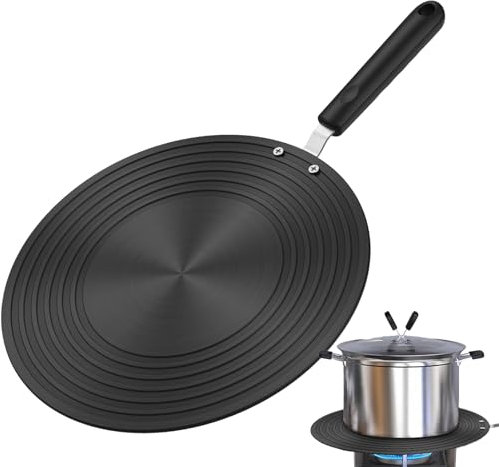 Induction Pan Converter, Cookware Protection Disk with Handle 9.45 inches, Precision Ergonomic Cooktop Adapter for Enhanced Cooking Experience, Improved Cooking Efficiency
