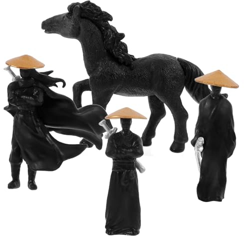 TOYANDONA 4pièces Lot de Mini Figurines Plastique pour Décoration De Terrarium Jardin Miniature Ornement De Bureau Figurines Historiques Anciens Chinois