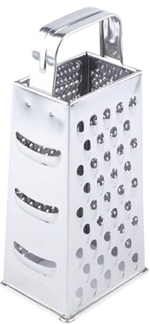 Rallador multifuncional de acero inoxidable de 4 lados, ergonómico, agarre plano, eficiente, rebanadoras de verduras, rebanadoras de verduras, fácil limpieza, rallador de verduras para cocina