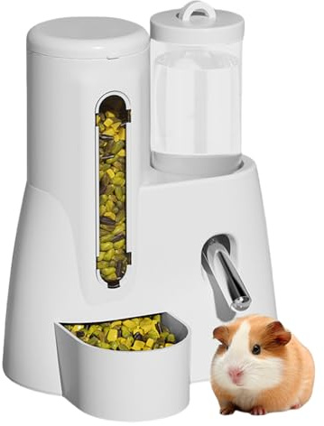Hamster Trinkflasche Mit Ständer Freistehender Automatischer Wasserspender Hamster Wasserflasche Mit Futternapf Hamsters Trinknapf Für Kleintiere, Meerschweinchen, Kaninchen