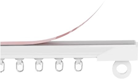 Flexible Selbstklebende Gardinenschiene, Schiebegardinenschiene für Terrassen und Badezimmer 40–600cm Sanftes Gleiten für Thermovorhänge(Top,80cm(2.6ft))