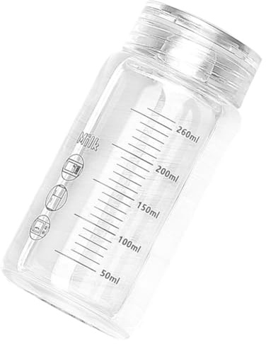 CIYODO Vaso de Vidrio Graduado 260 Ml con Boca Ancha y Tapa Botella de Agua Portátil para Bebidas Frías y Calientes Vaso para Bebidas de Viaje y Uso Exterior