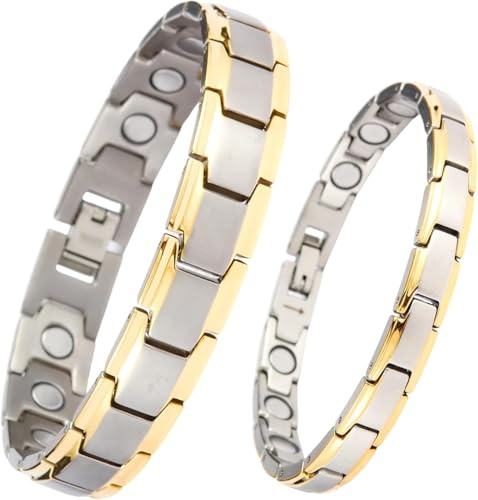 HAQI Powerful Magnetic Bracelet for Men and Women,3500 Gauss Strong Magnets Bracelet with Gift Box & Removal Tool (Men-2)