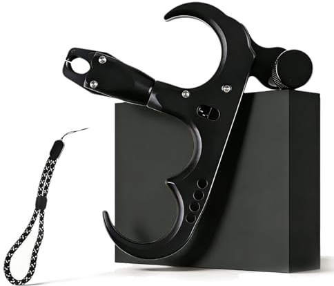 3-fingers Tumutlösare för Compoundbåge 360° Vridbar, Mekanisk och Elegant Design i Slitstarkt Aluminium, för Bågskytte-tävlingar för Ungdomar(Black)