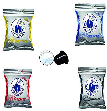 Caff蠂orbone Borbone Respresso DEGUSTAZIONE 50 NERA, 50 BLU, 50 RED, 50 ORO compatibili Nespresso - 4x50 capsule