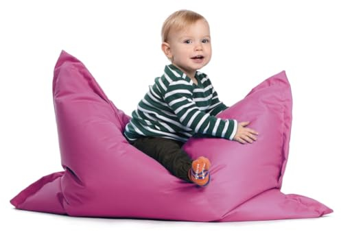sunnypillow S Sitzsack, Outdoor & Indoor 100 x 70 cm mit 60L Styropor Füllung Sessel für Kinder & Erwachsene Sitzkissen Sofa Beanbag viele Farben und Größen zur Auswahl Rosa