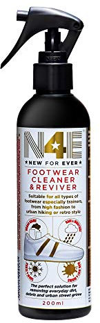 N4E Shoe Trainers Footwear Cleaner & Reviver Care Cleaning Pump Spray (To use on Leather, Fabric, Rubber, Suede & Nubuck )