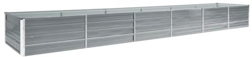 vidaXL Lit surélevé de Jardin Acier galvanisé 480x80x45 cm Gris
