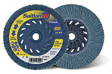 Sait 96902 Premium SAITLAM-W Z - Disco abrasivo a lamelle, diametro 115 mm, grana 60, 10 pezzi