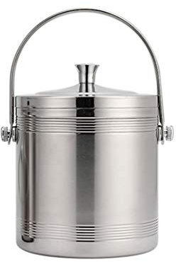 SMSOM Eiskübel mit Deckel und Sieb - Gut gemacht Isolierter Edelstahl Doppelwand Halten Sie das EIS eingefroren - 2liter (Size : 1L)